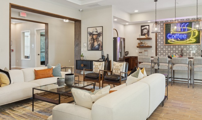 Access to resident-only features Beautiful clubroom with lounge seating